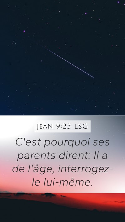 Jean 9:23 LSG Mobile Phone Wallpaper - C'est pourquoi ses parents dirent: Il a de - Mobile Bible Verse Wallpaper