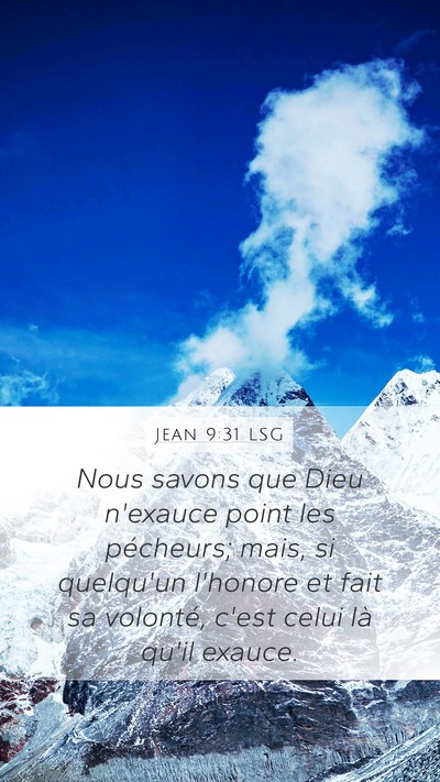 Jean 9:31 LSG Bible Verse Image