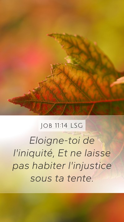 Job 11:14 LSG Bible Verse Image