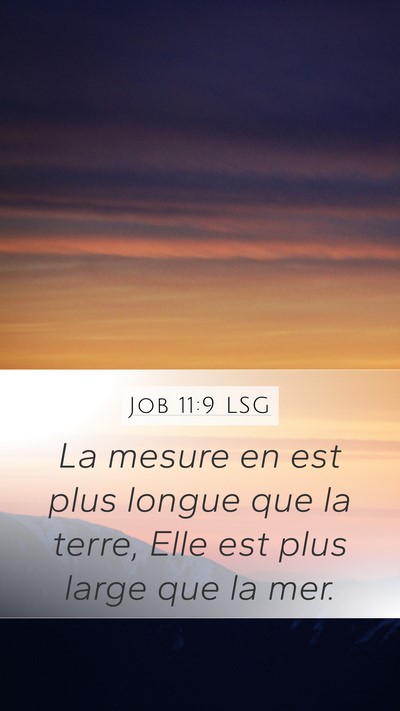 Job 11:9 LSG Bible Verse Image