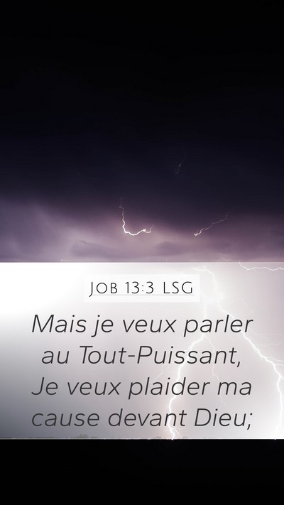 Job 13:3 LSG Bible Verse Image