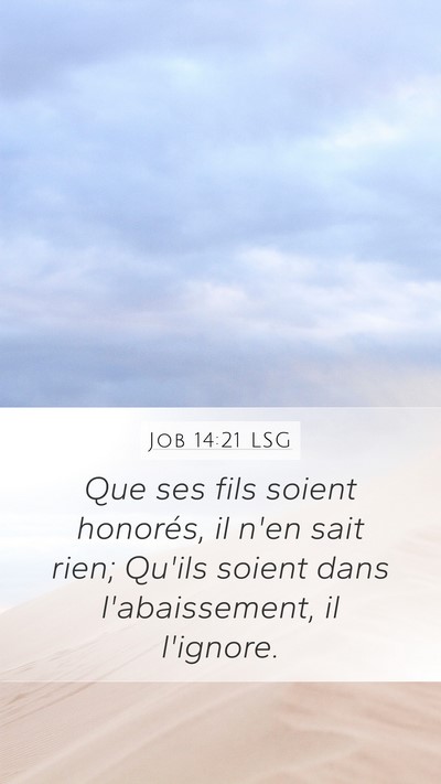 Job 14:21 LSG Bible Verse Image