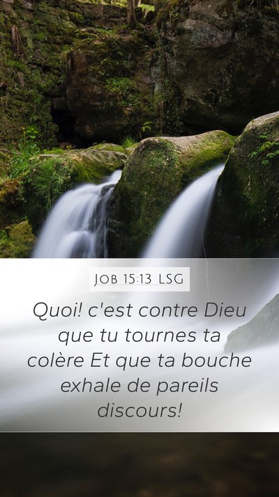 Job 15:13 LSG Mobile Phone Wallpaper - Quoi! c'est contre Dieu que tu tournes ta colère - Mobile Bible Verse Wallpaper