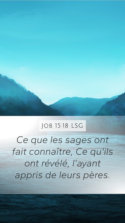 Job 15:18 LSG Bible Verse Image