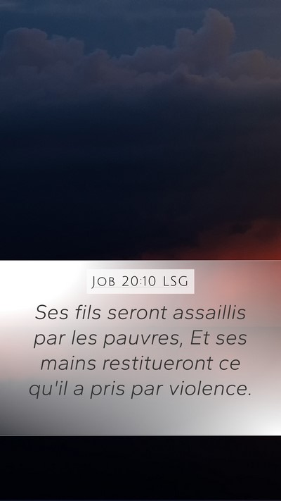 Job 20:10 LSG Bible Verse Image