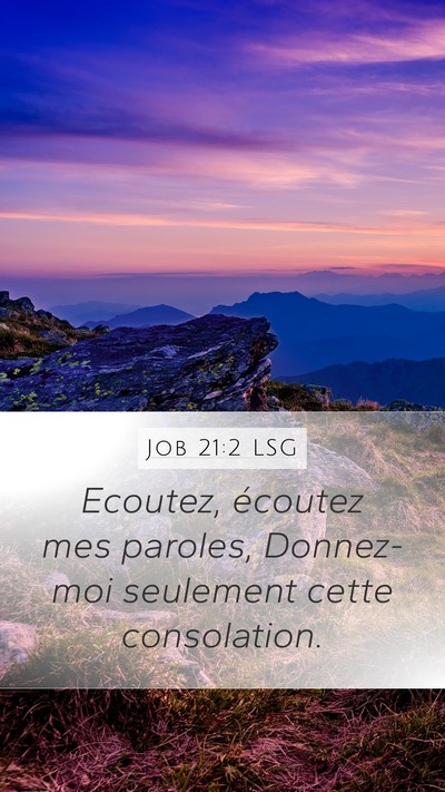 Job 21:2 LSG Bible Verse Image