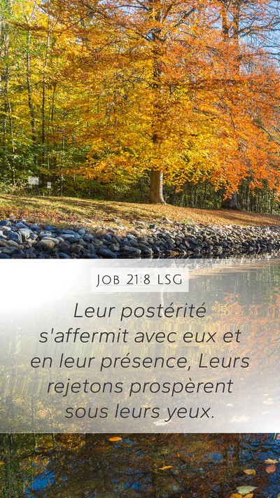 Job 21:8 LSG Mobile Phone Wallpaper - Leur postérité s'affermit avec eux et en leur - Mobile Bible Verse Wallpaper