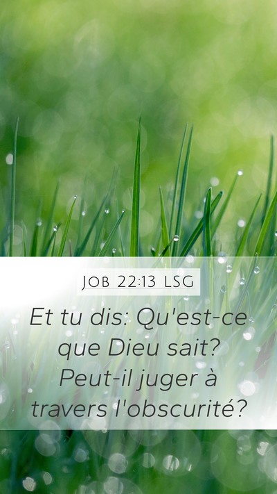 Job 22:13 LSG Bible Verse Image