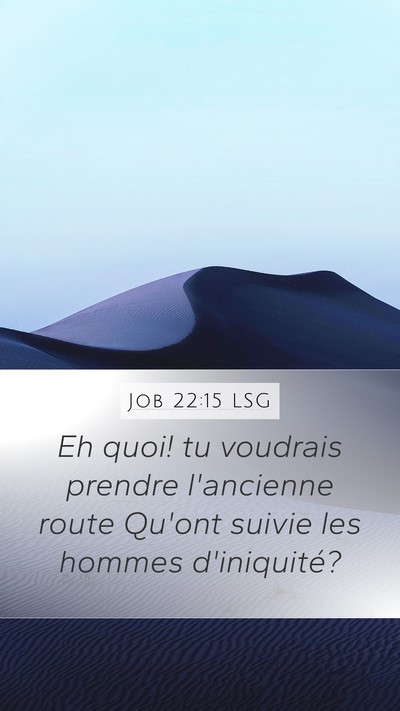 Job 22:15 LSG Bible Verse Image