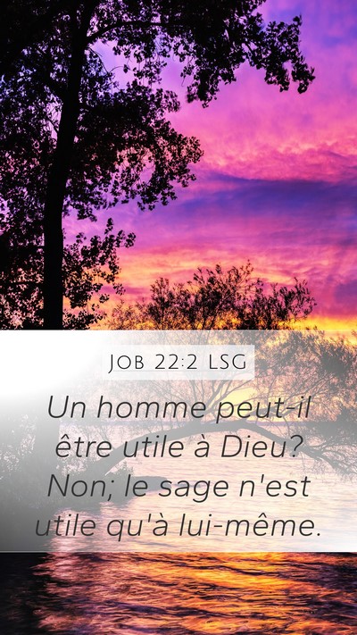 Job 22:2 LSG Bible Verse Image