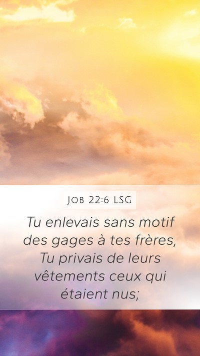 Job 22:6 LSG Bible Verse Image