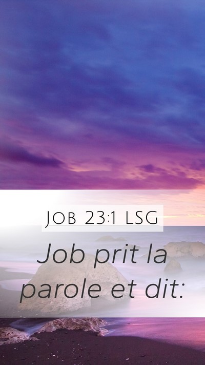 Job 23:1 LSG Mobile Phone Wallpaper - Job prit la parole et - Mobile Bible Verse Wallpaper
