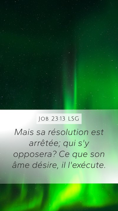 Job 23:13 LSG Bible Verse Image
