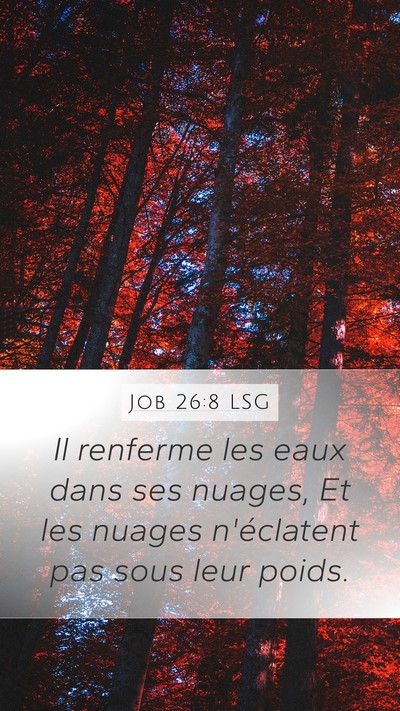 Job 26:8 LSG Bible Verse Image