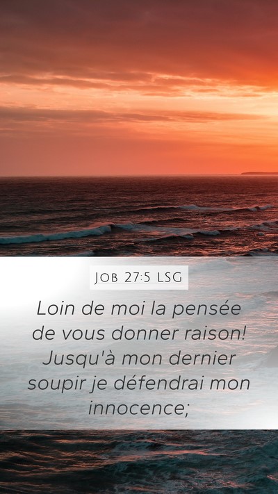 Job 27:5 LSG Bible Verse Image