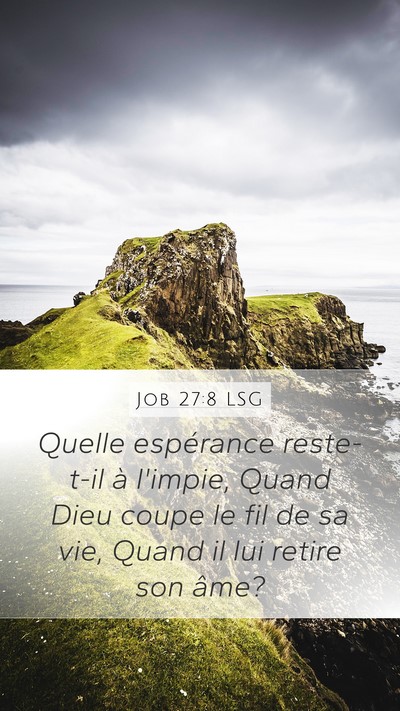 Job 27:8 LSG Bible Verse Image