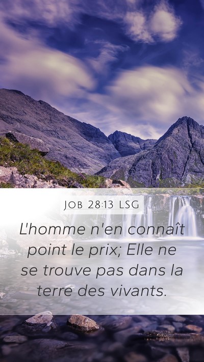 Job 28:13 LSG Bible Verse Image