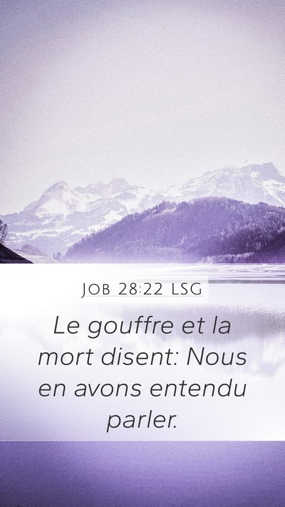 Job 28:22 LSG Bible Verse Image
