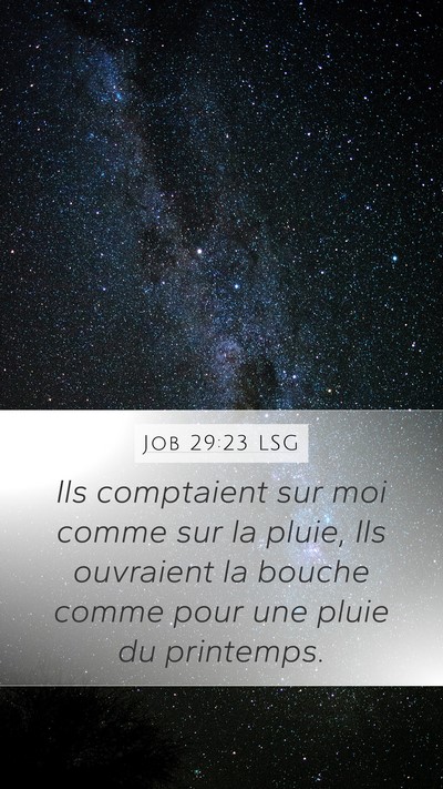 Job 29:23 LSG Bible Verse Image