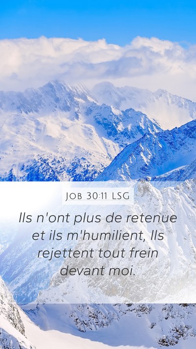 Job 30:11 LSG Mobile Phone Wallpaper - Ils n'ont plus de retenue et ils m'humilient, Ils - Mobile Bible Verse Wallpaper