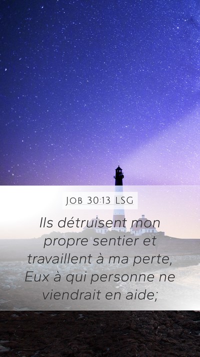 Job 30:13 LSG Mobile Phone Wallpaper - Ils détruisent mon propre sentier et travaillent - Mobile Bible Verse Wallpaper