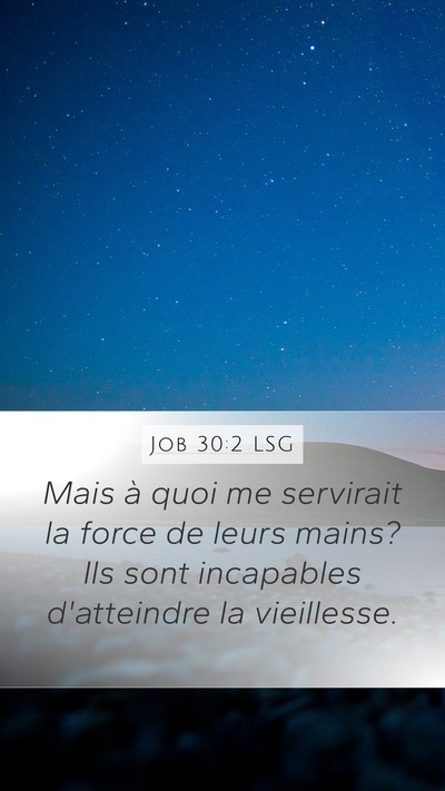 Job 30:2 LSG Mobile Phone Wallpaper - Mais à quoi me servirait la force de leurs - Mobile Bible Verse Wallpaper