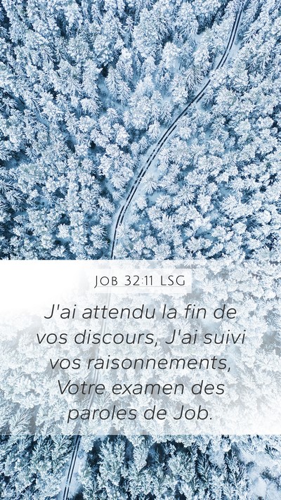 Job 32:11 LSG Bible Verse Image