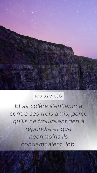 Job 32:3 LSG Bible Verse Image