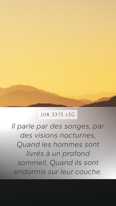 Job 33:15 LSG Bible Verse Image