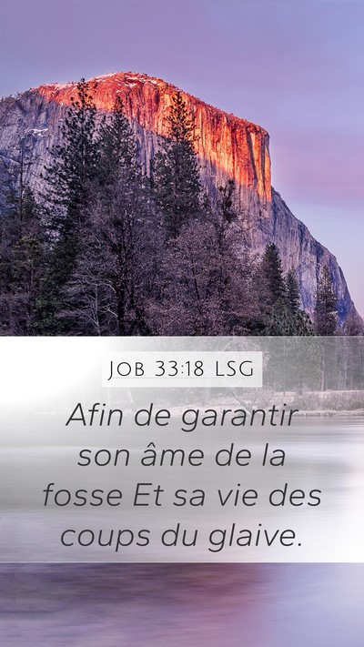 Job 33:18 LSG Bible Verse Image