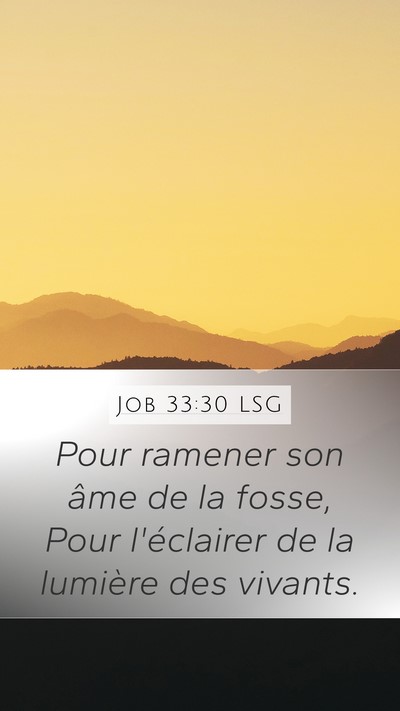 Job 33:30 LSG Bible Verse Image