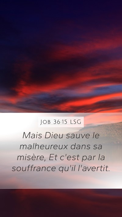 Job 36:15 LSG Bible Verse Image