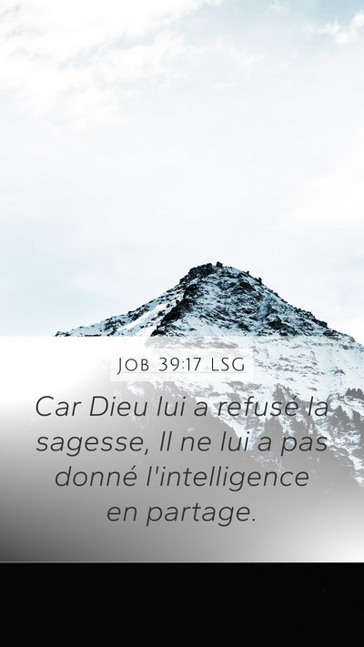 Job 39:17 LSG Bible Verse Image