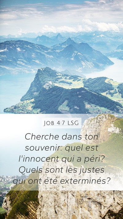 Job 4:7 LSG Bible Verse Image