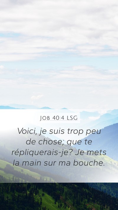 Job 40:4 LSG Bible Verse Image