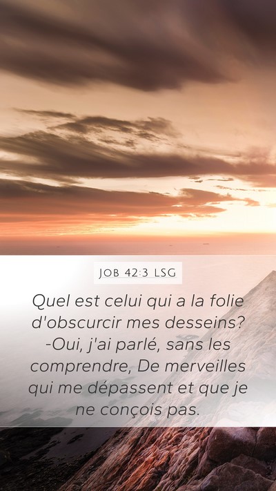 Job 42:3 LSG Bible Verse Image