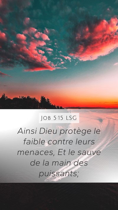 Job 5:15 LSG Bible Verse Image