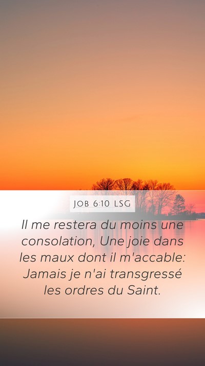 Job 6:10 LSG Bible Verse Image