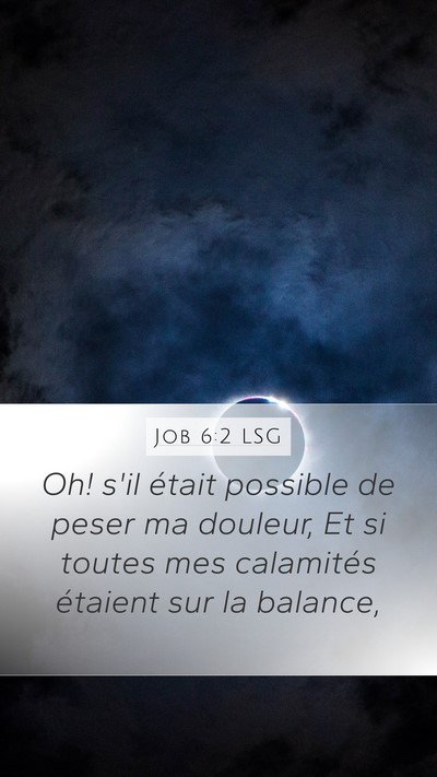 Job 6:2 LSG Bible Verse Image