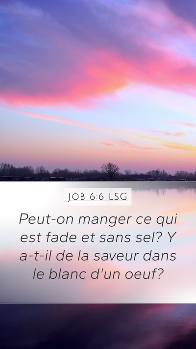 Job 6:6 LSG Bible Verse Image