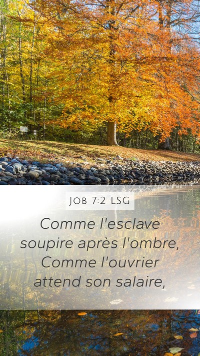 Job 7:2 LSG Mobile Phone Wallpaper - Comme l'esclave soupire après l'ombre, Comme - Mobile Bible Verse Wallpaper
