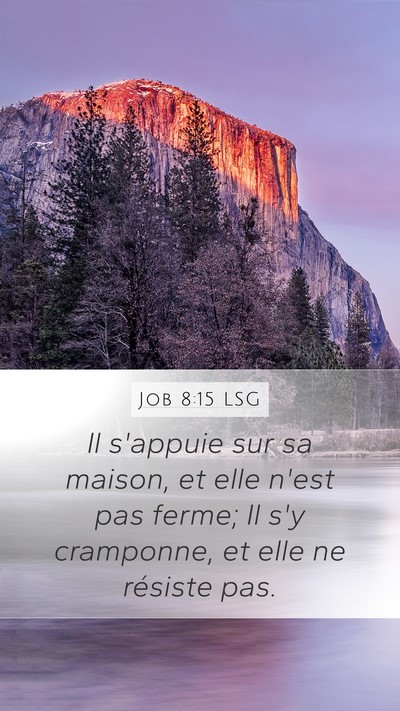 Job 8:15 LSG Mobile Phone Wallpaper - Il s'appuie sur sa maison, et elle n'est pas - Mobile Bible Verse Wallpaper