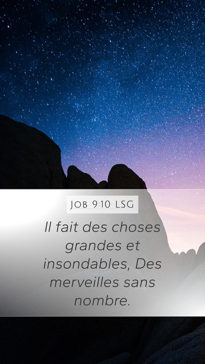 Job 9:10 LSG Bible Verse Image