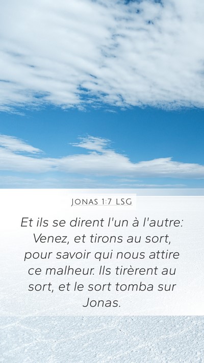 Jonas 1:7 LSG Bible Verse Image
