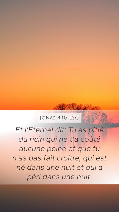 Jonas 4:10 LSG Bible Verse Image