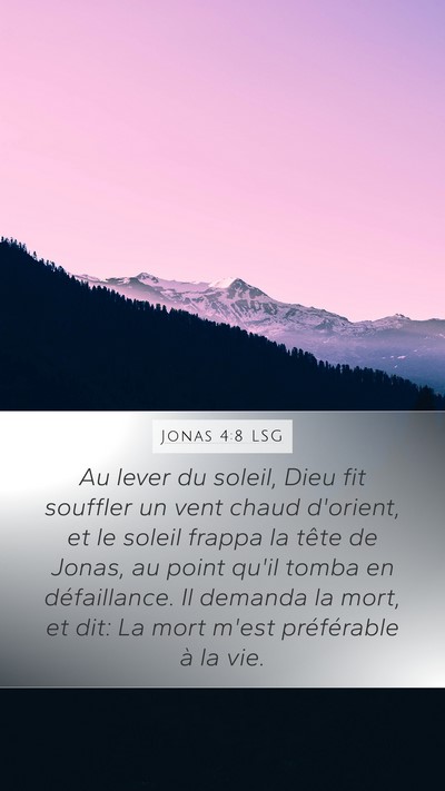 Jonas 4:8 LSG Bible Verse Image