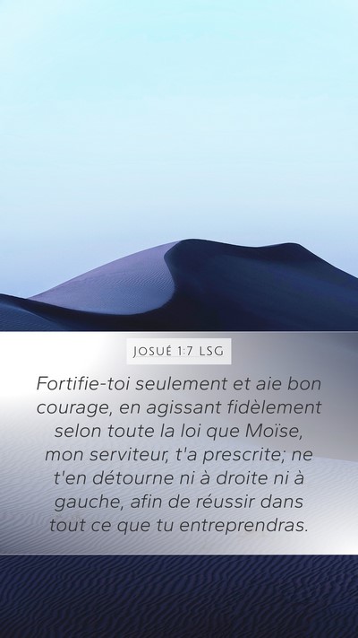 Josué 1:7 LSG Bible Verse Image