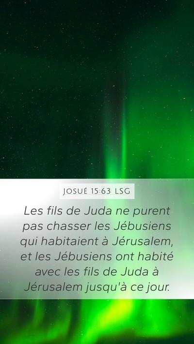 Josué 15:63 LSG Bible Verse Image