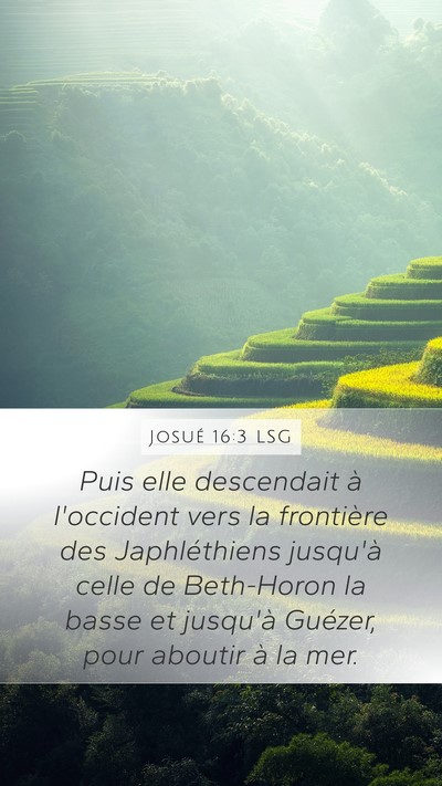 Josué 16:3 LSG Bible Verse Image