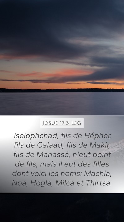 Josué 17:3 LSG Bible Verse Image